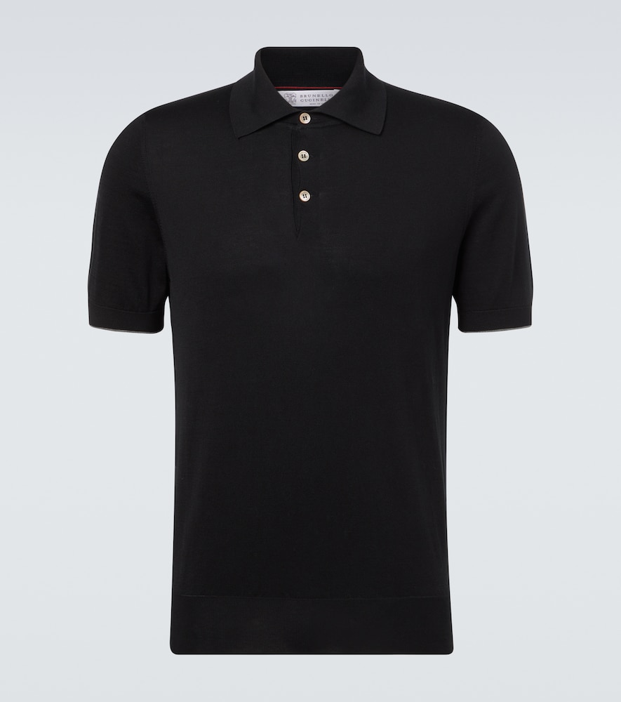 Brunello Cucinelli Cotton Pique Polo Shirt In Black