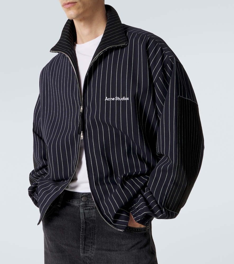  Acne Studios Acne Studios Pinstripe Wool And Cotton-blend Jacket 