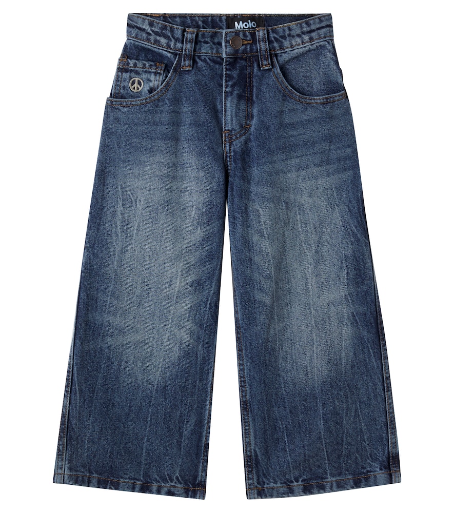 Jeans a gamba larga con ricamo