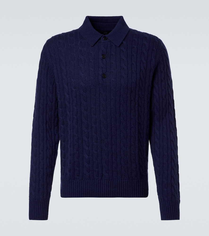 Arch4 Cable Knit Cashmere Polo Sweater