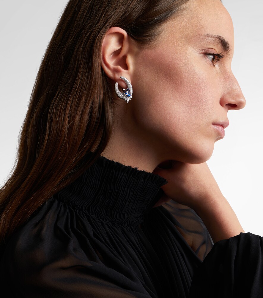 Yeprem 18kt white gold earrings with diamonds and sapphires
