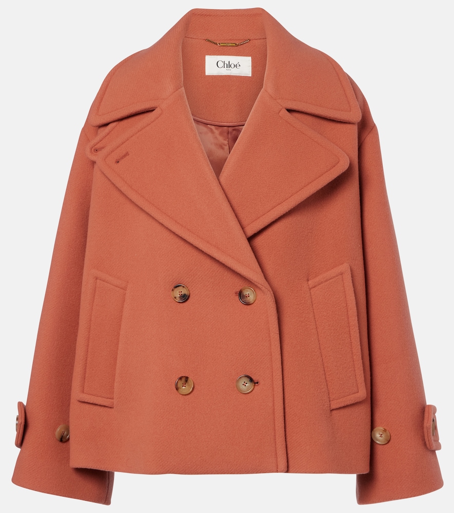 Chloe Women's Pink Oversized Wool-Blend Peacoat UK Size 6 - Mytheresa