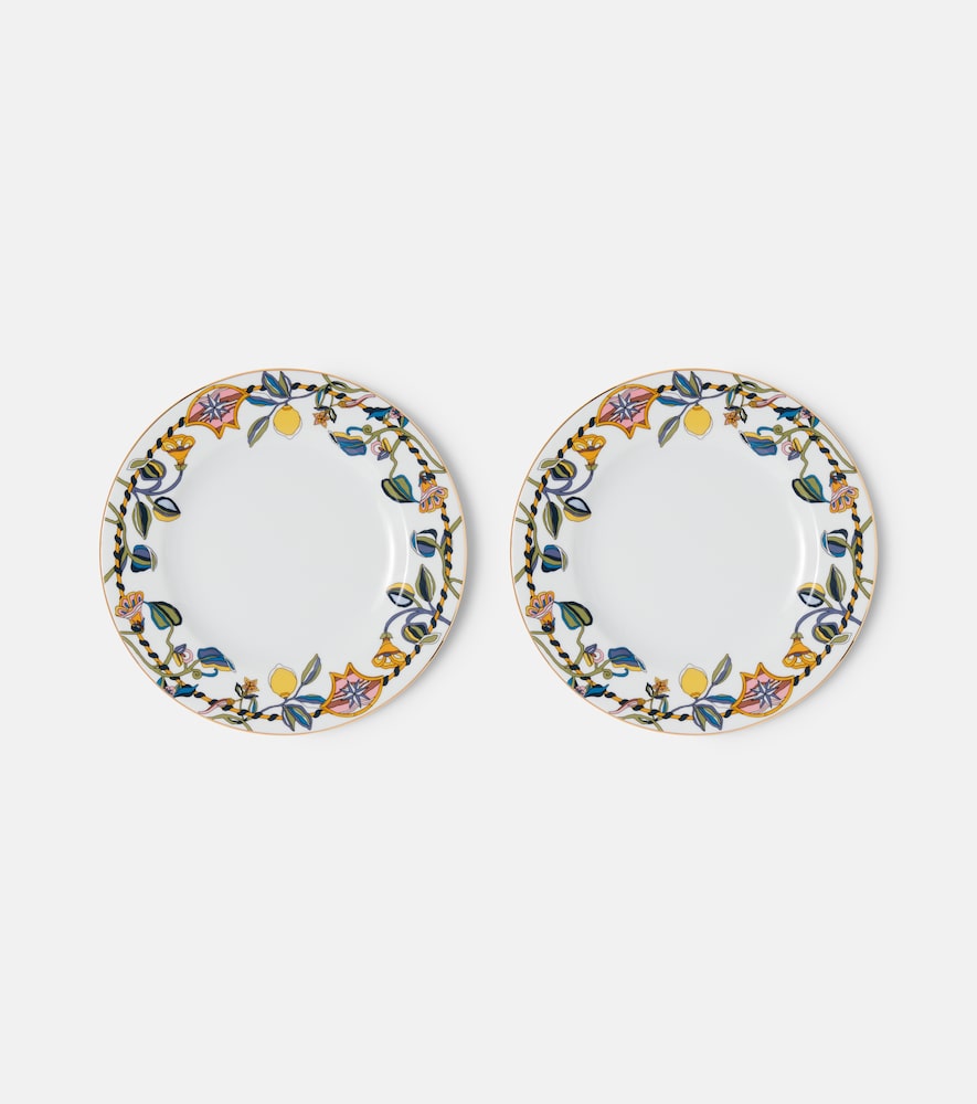 La Doublej Unisex White Borboni Set Of 2 Porcelain Dinner Plates - Mytheresa