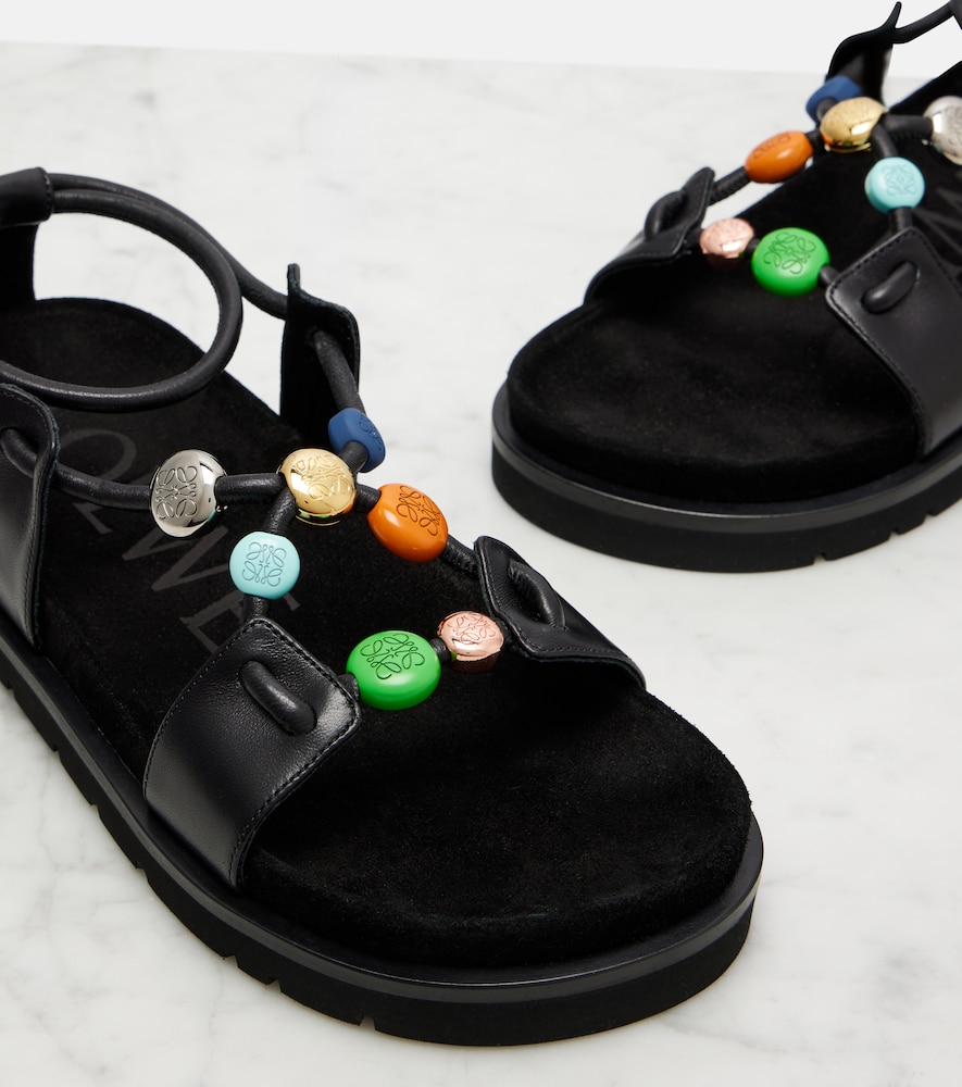  Loewe Loewe Paula's Ibiza Pebble Beads Leather Sandals 