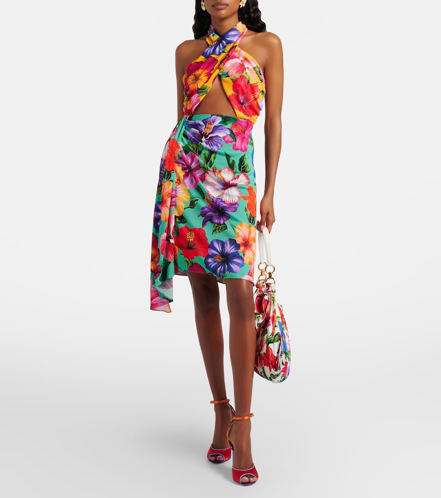 Dolce & Gabbana Floral cutout wrap dress
