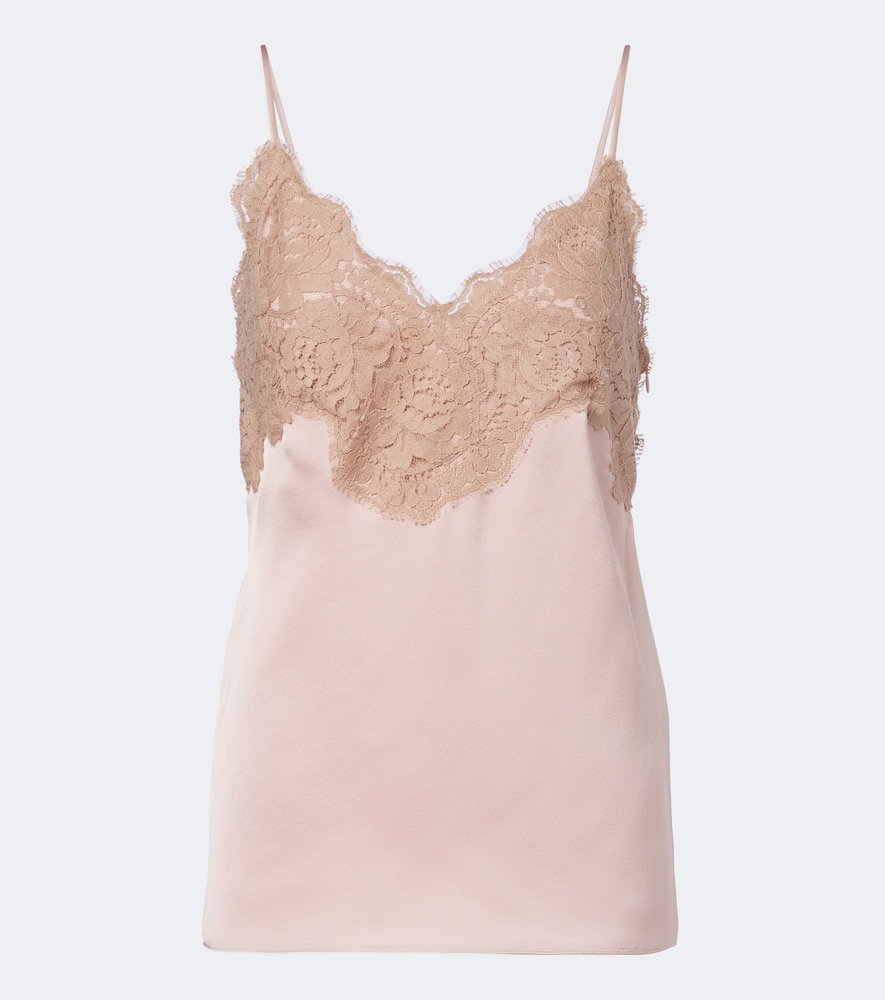 Top aus Cady mit Spitze