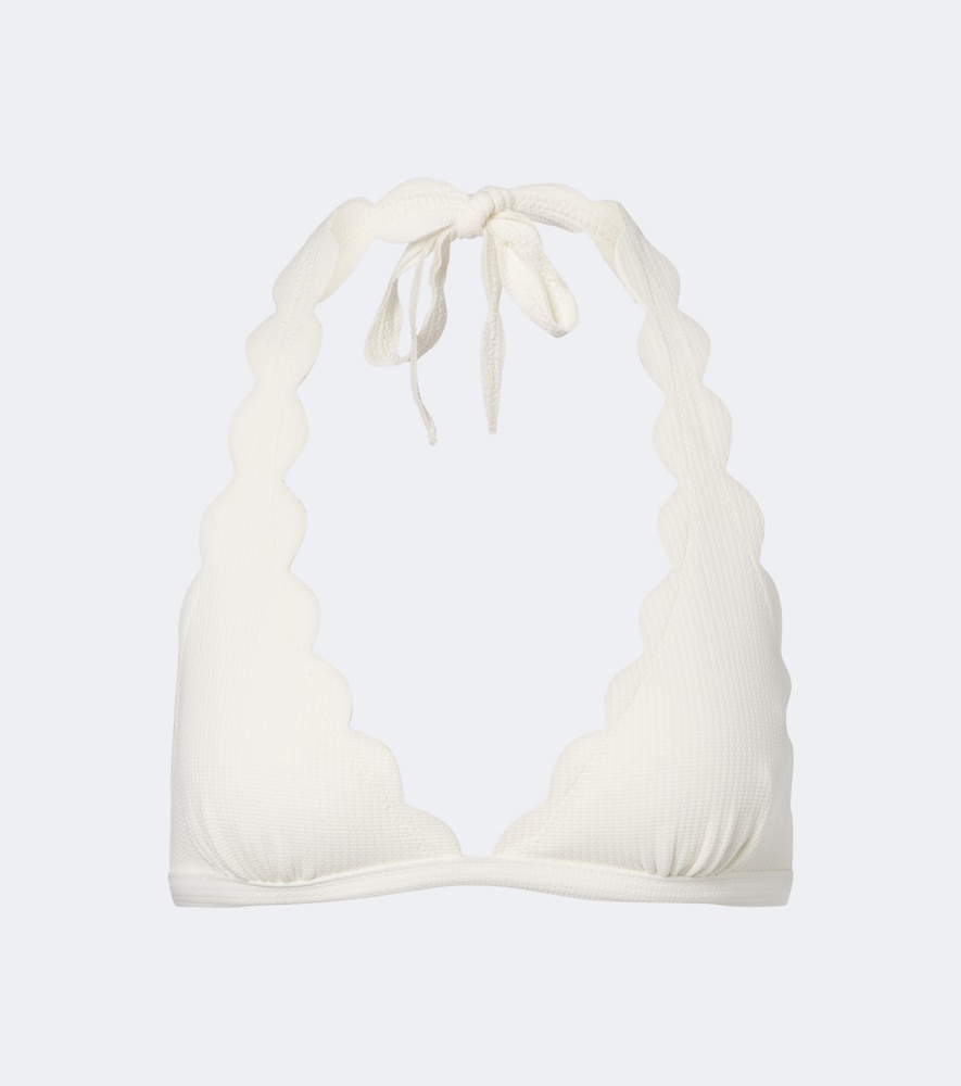Marysia Spring Scalloped Bikini Top In White