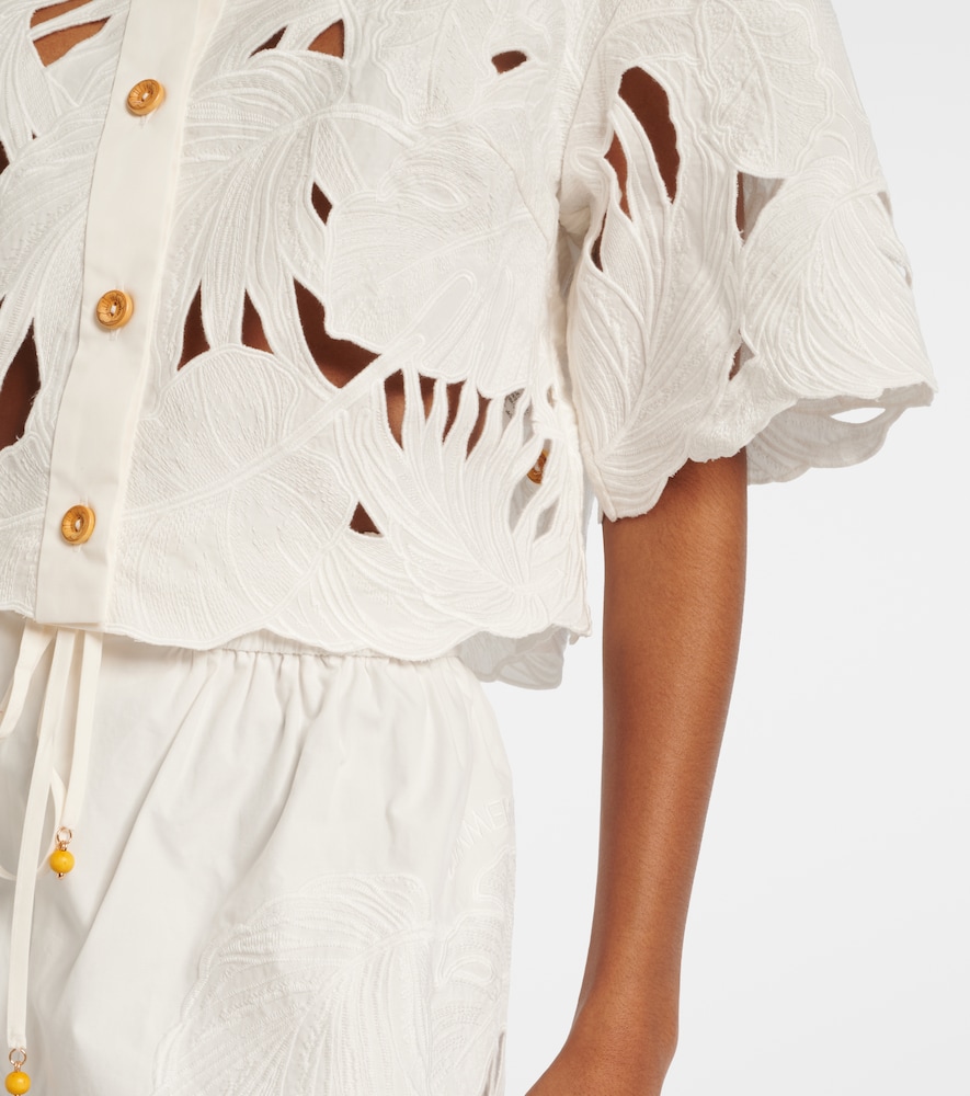  Zimmermann Zimmermann Mahon Embroidered Cotton Poplin Shirt 