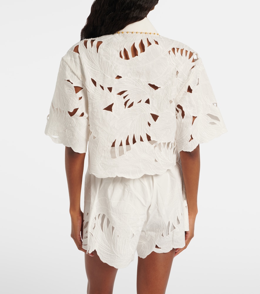  Zimmermann Zimmermann Mahon Embroidered Cotton Poplin Shirt 