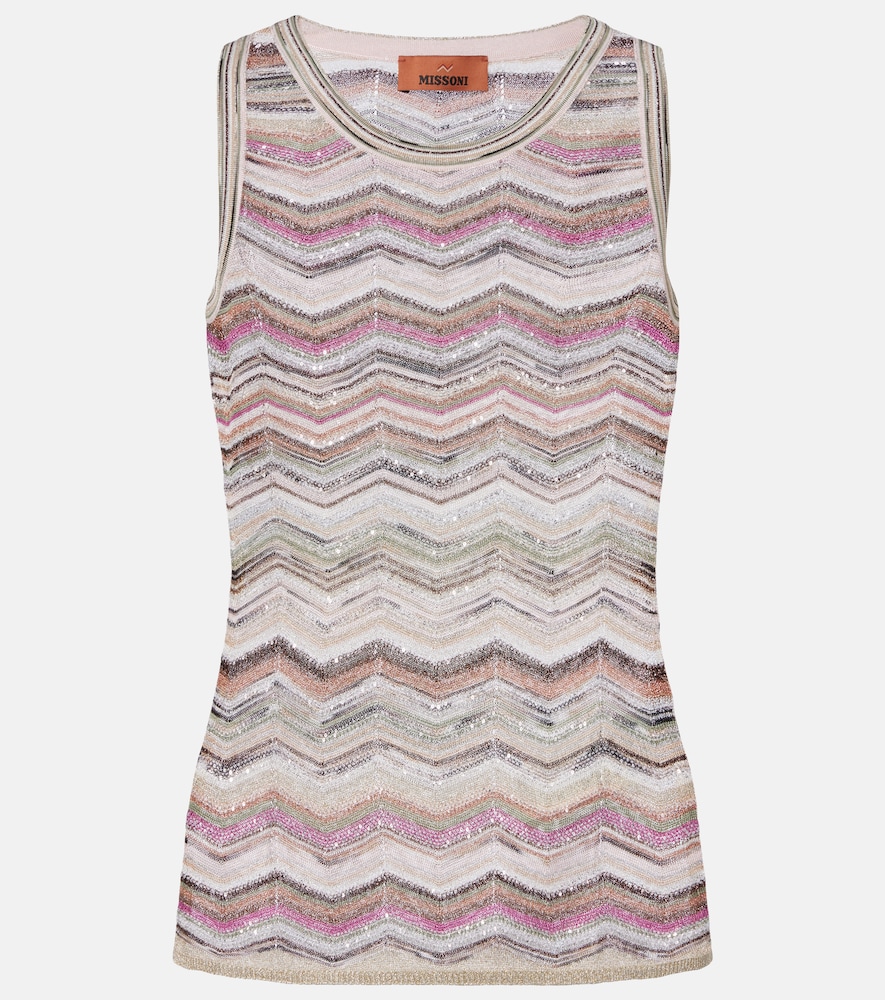 Missoni Zigzag sequined lamé top