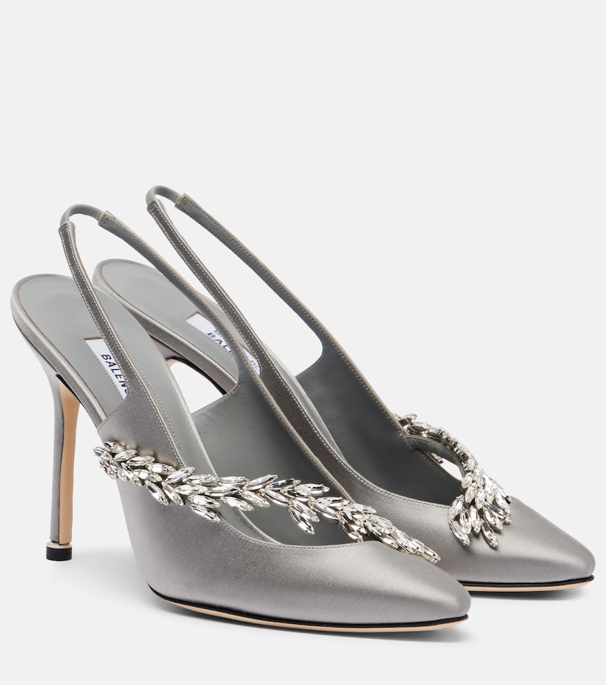 X Manolo Blahnik Slingback-Pumps aus Satin