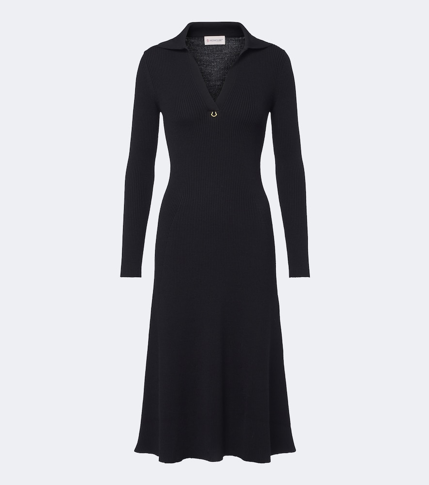 Moncler Donna Abito Midi In Maglia Di Misto Lana Nero It Taglia 44- Mytheresa