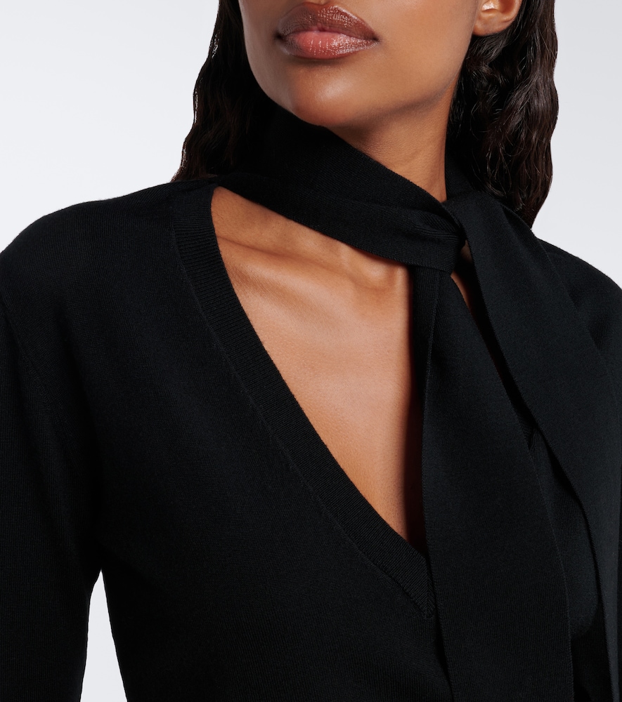 Lace-Trimmed Wool-Blend Top