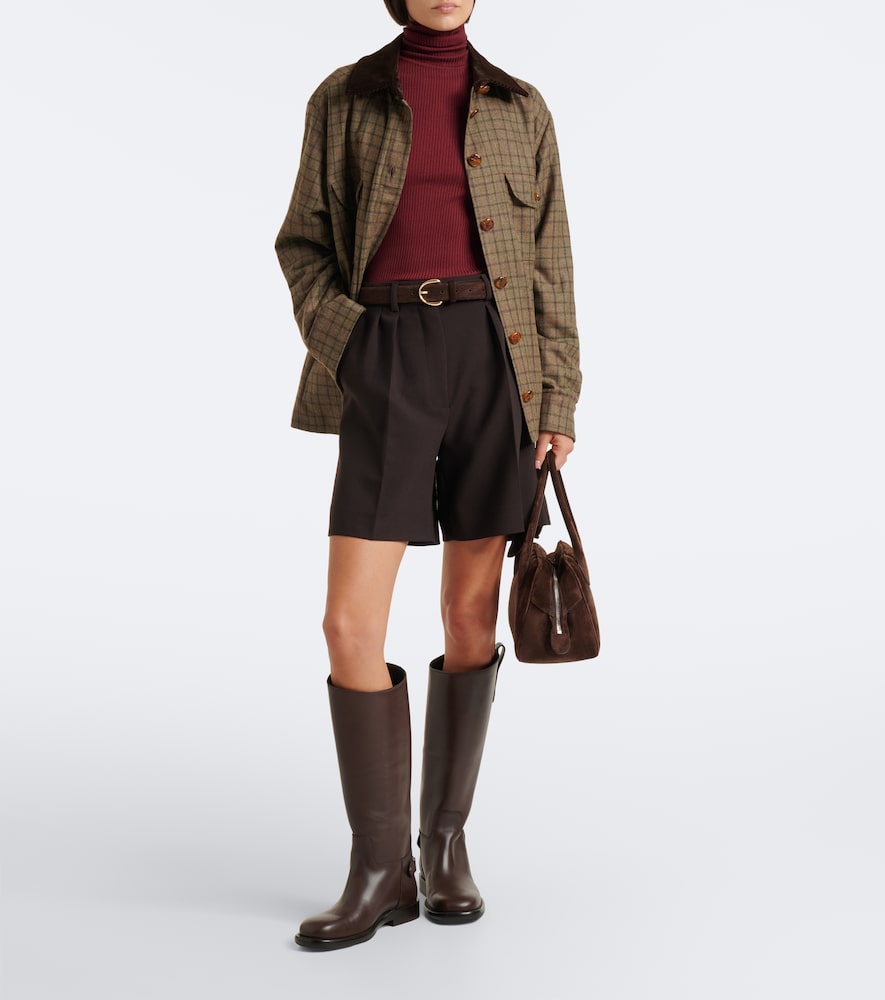 Ribbed-Knit Virgin Wool Turtleneck Top