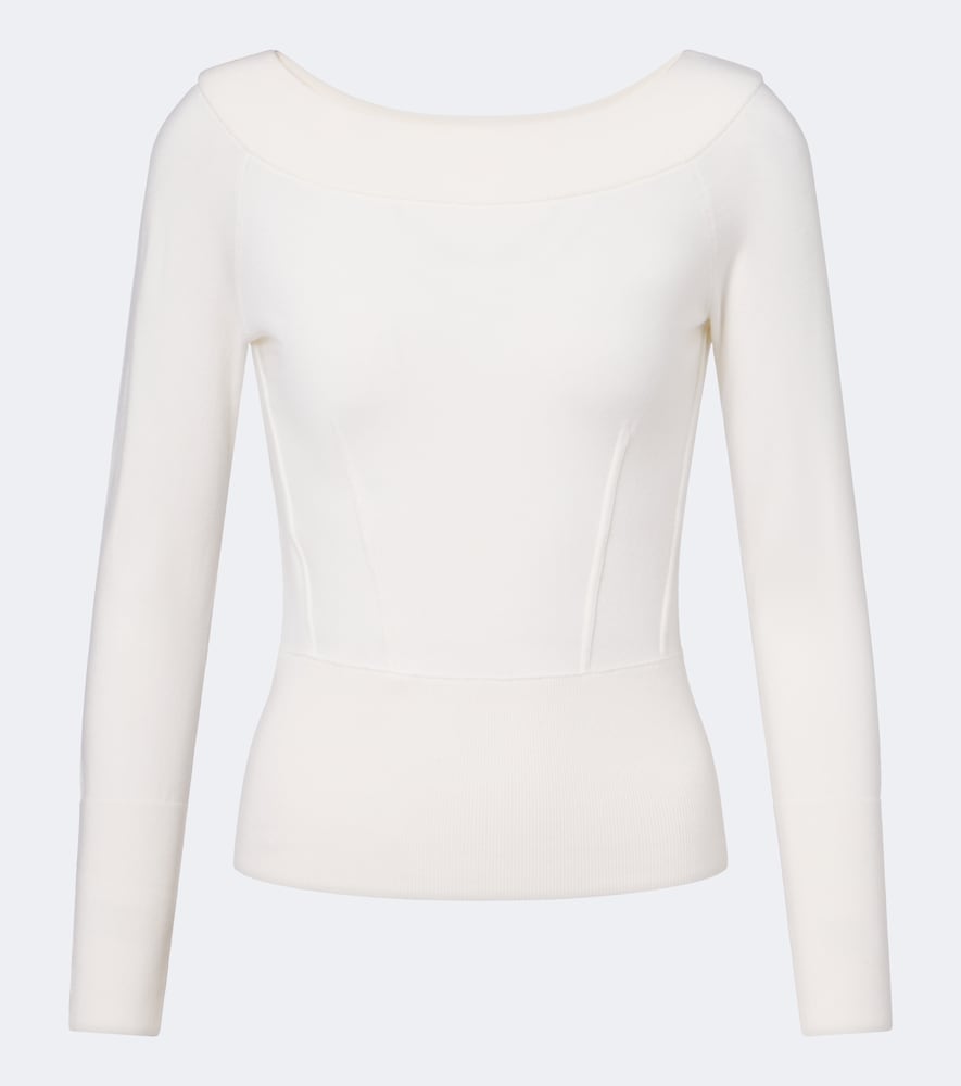 Max Mara Women's White Wool-Blend Sweater UK Size 18 - Mytheresa