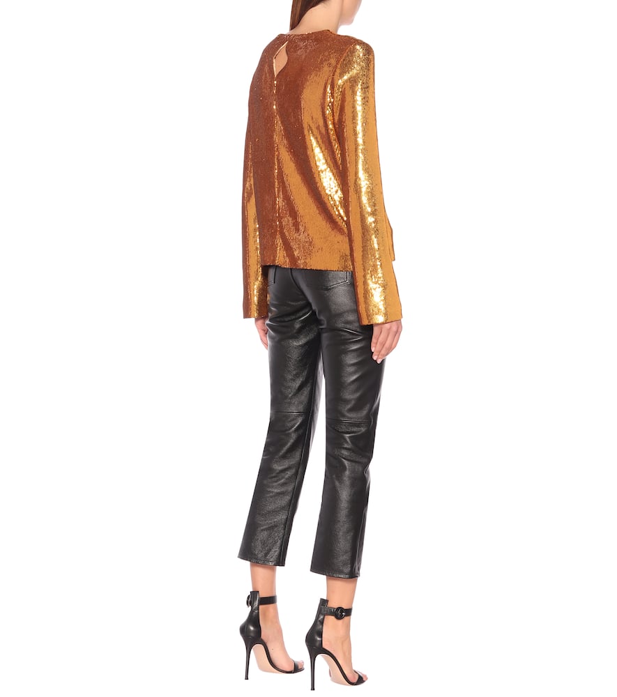 Galvan Gilded Clara Sequined Top In Gold