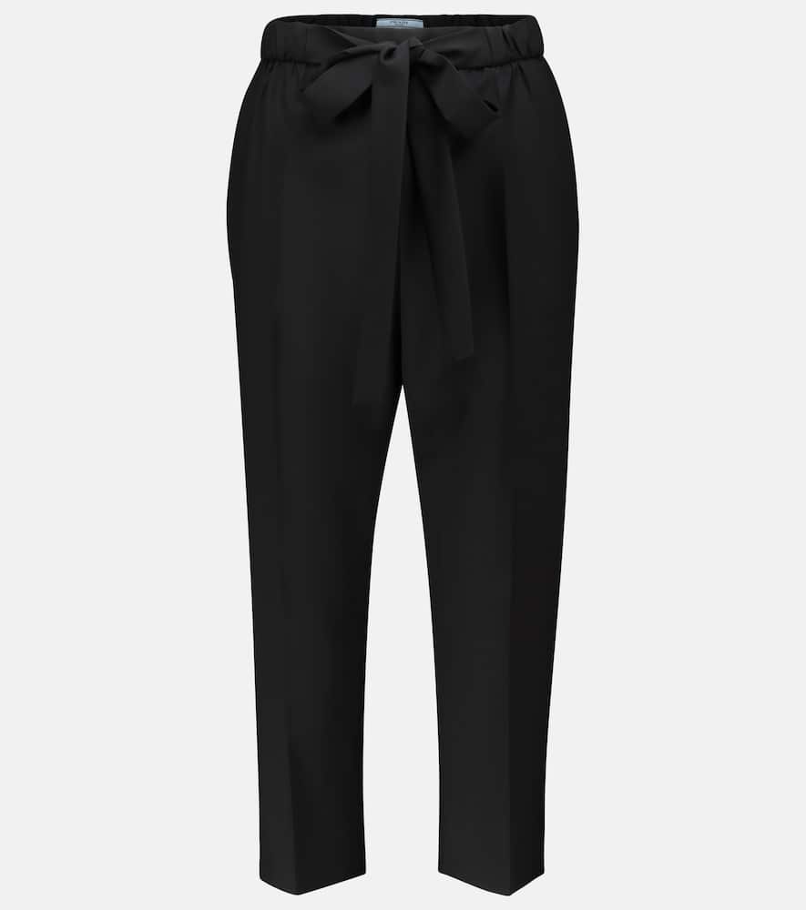 Prada High-rise cropped slim wool pants