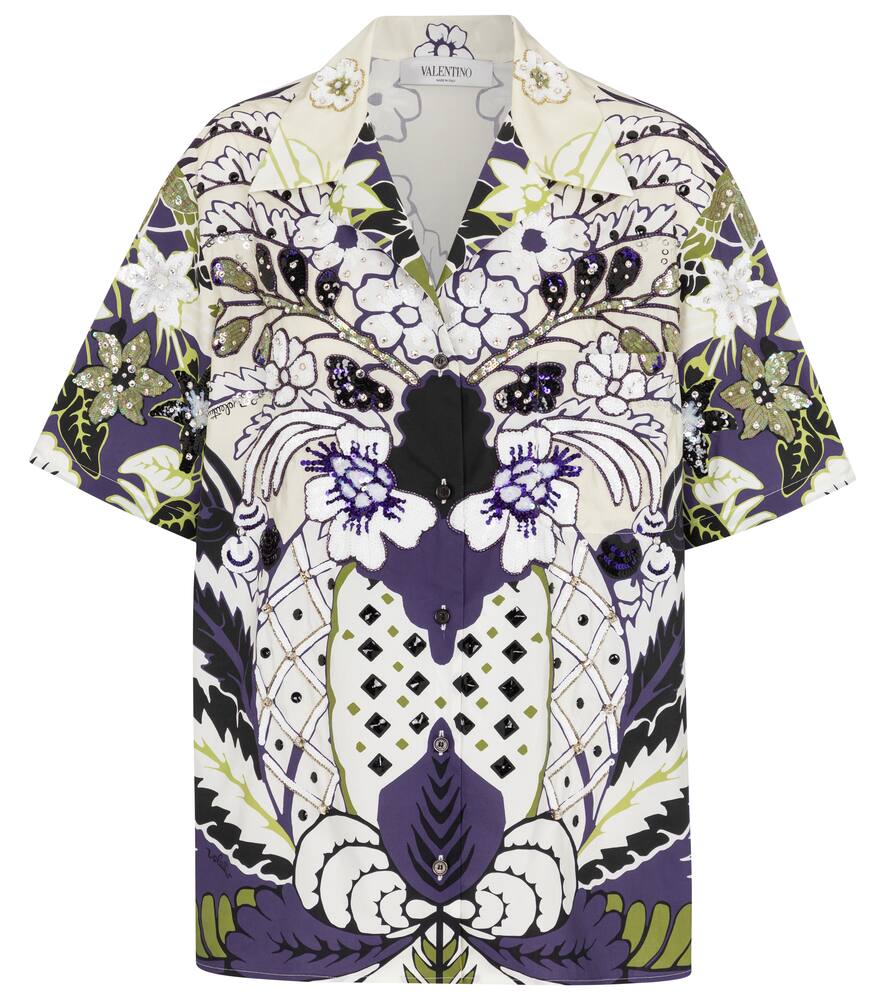 Valentino Arazzo-print Sequined Shirt In Multicoloured
