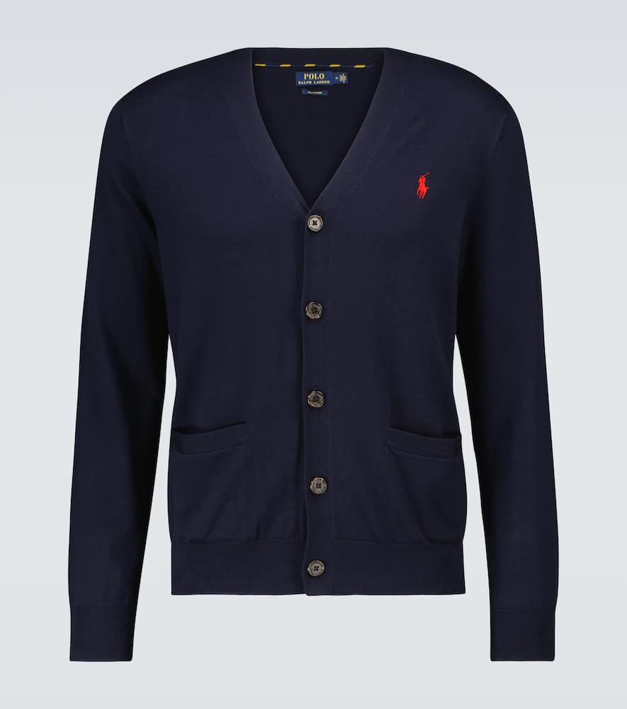 Click to view more detailed imagery on our partner's website Polo Ralph Lauren Men's Cotton Cardigan Sweater In Blue