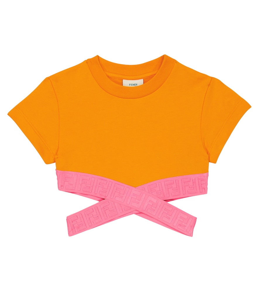 Fendi Kids French Terry cropped T-shirt