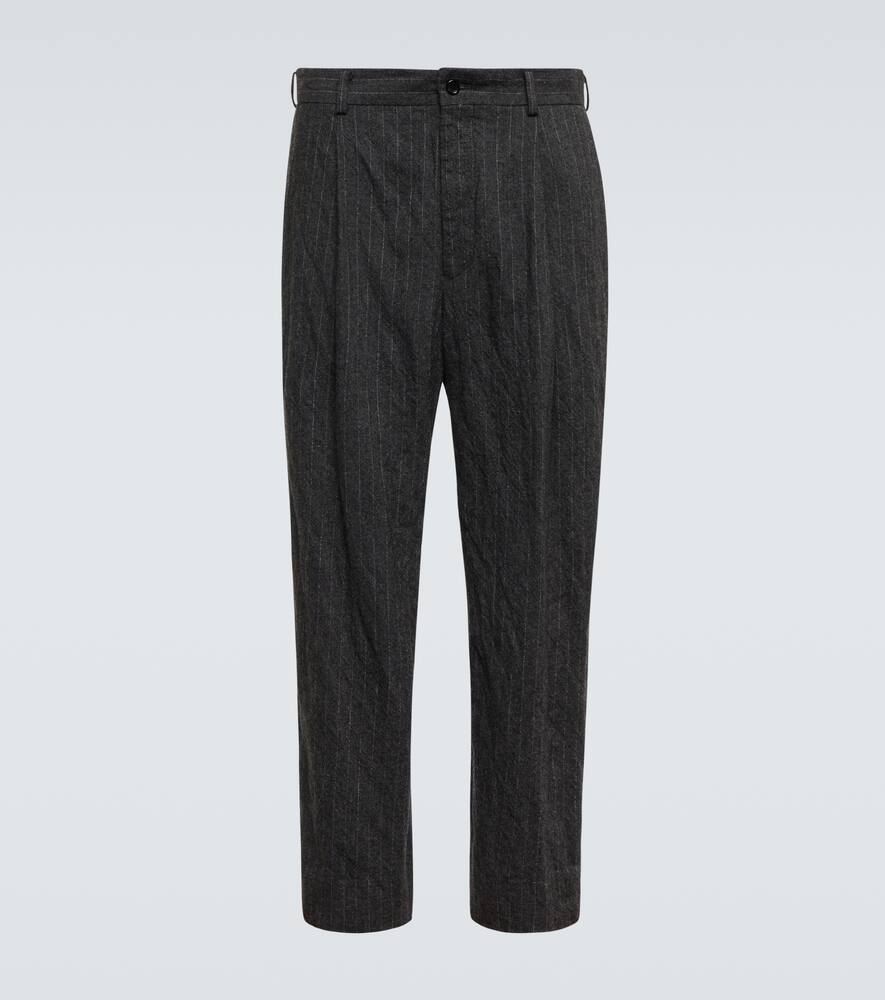 Comme des Garçons Homme Deux Pinstriped tapered wool-blend pants