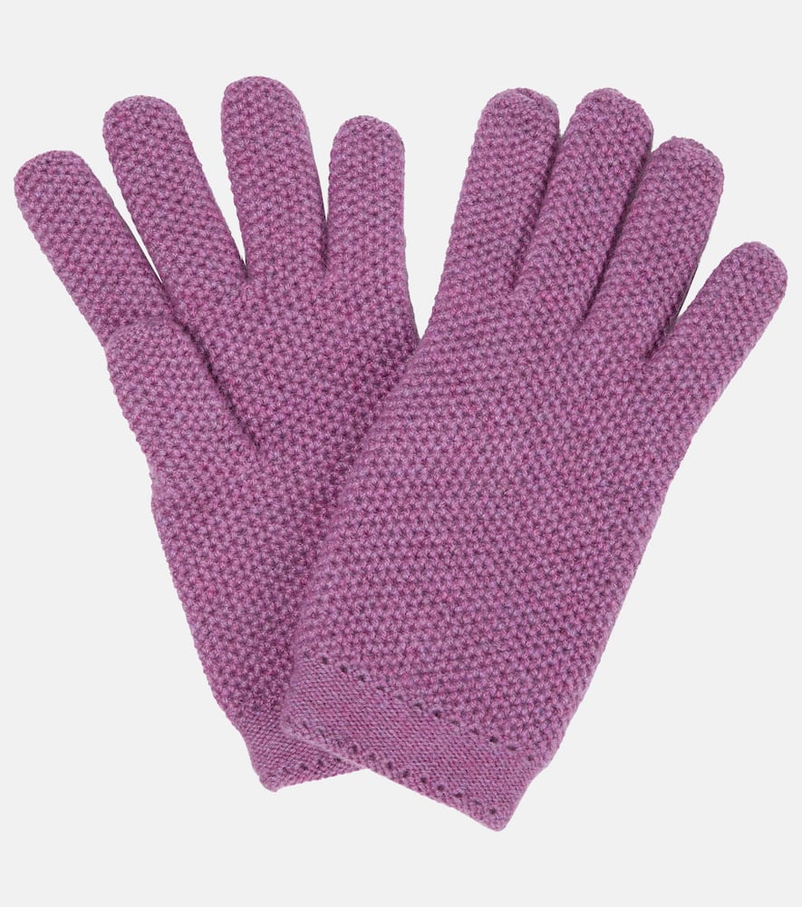 Loro Piana Crochet cashmere gloves