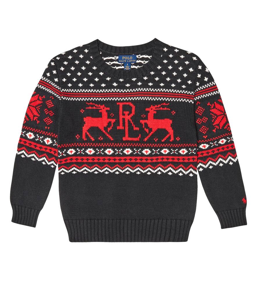 Polo Ralph Lauren Kids' Intarsia-knit Cotton Sweater In Polo