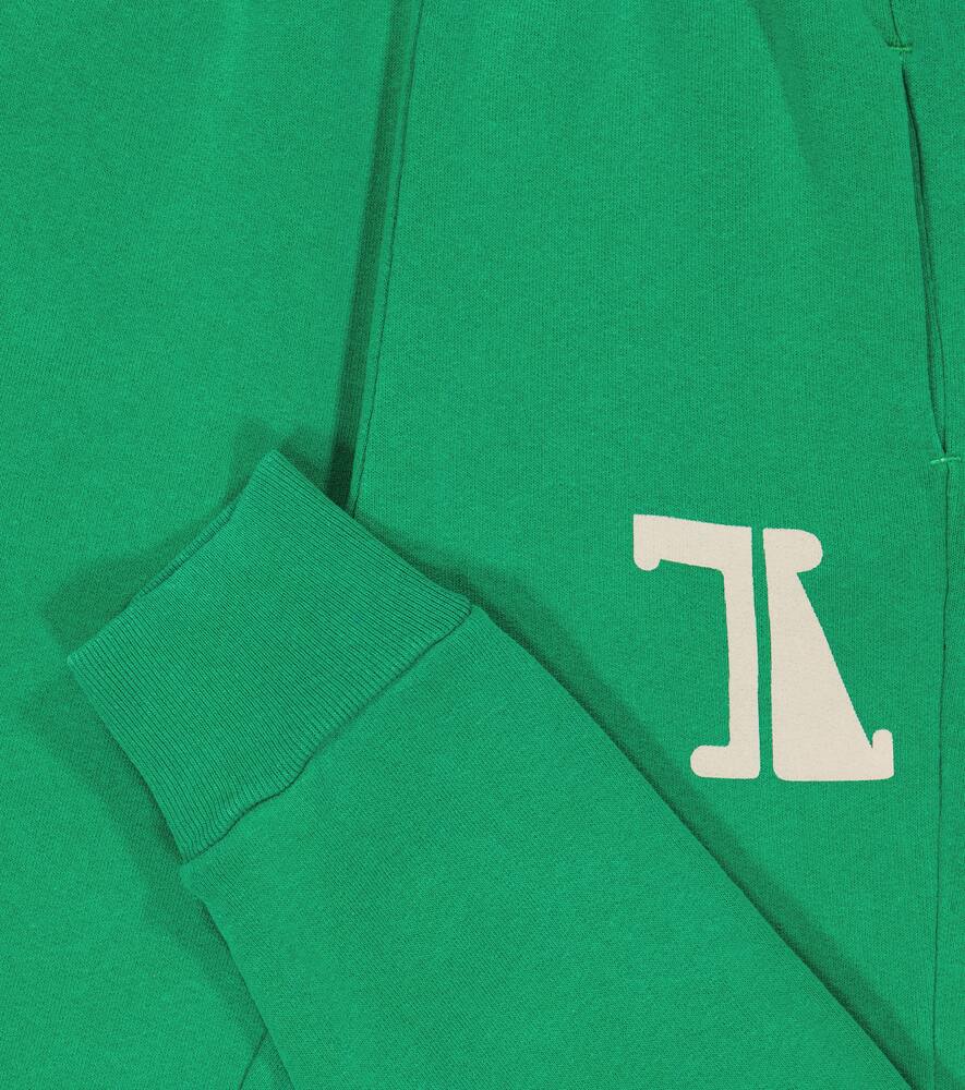 The Animals Observatory Logo Print Cotton Sweatpants In Green Form