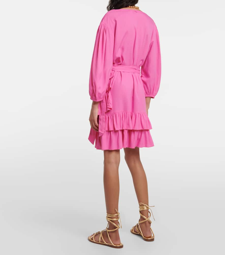 Shop Melissa Odabash Tabitha Cotton Wrap Minidress In Pink