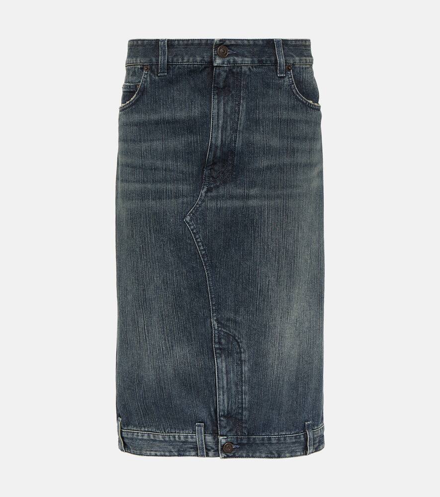 Balenciaga Cotton denim midi skirt