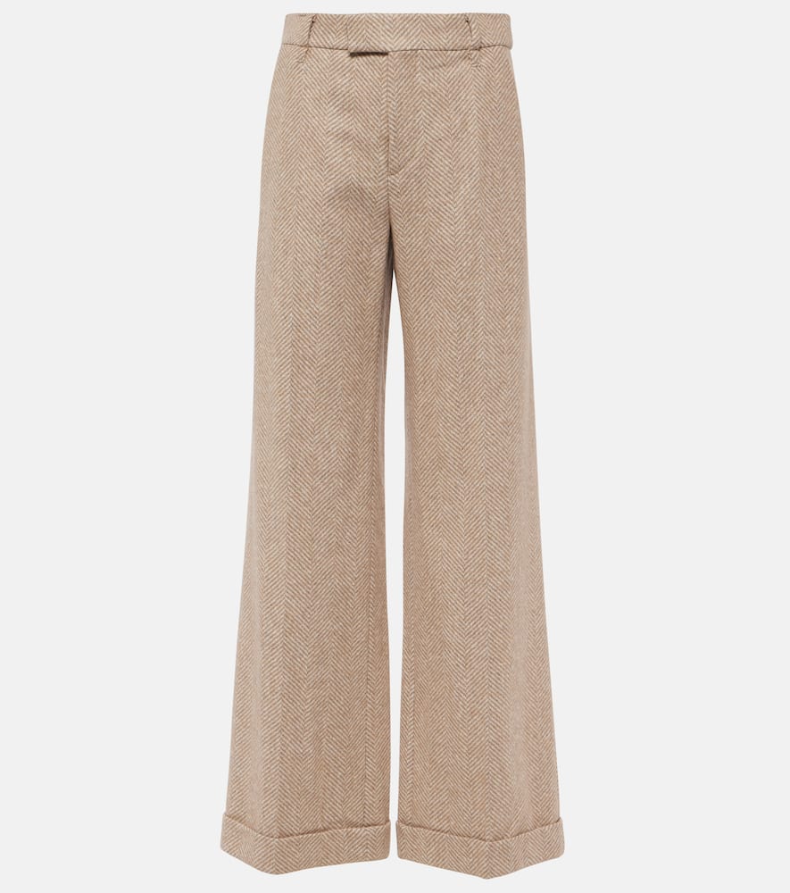 Brunello Cucinelli Chevron wool-blend flared pants