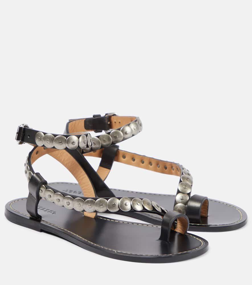 Shop Isabel Marant Melte Studded Leather Sandals In Black