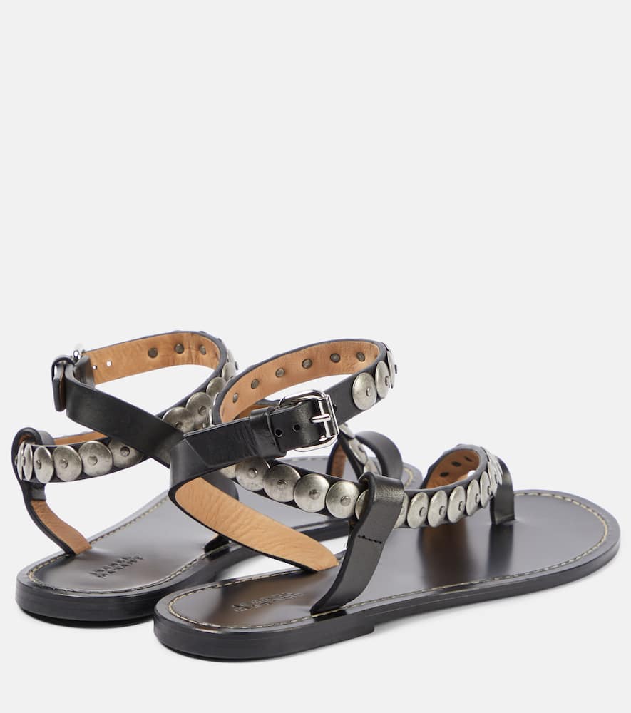 Isabel Marant Melte Studded Leather Sandals In Black