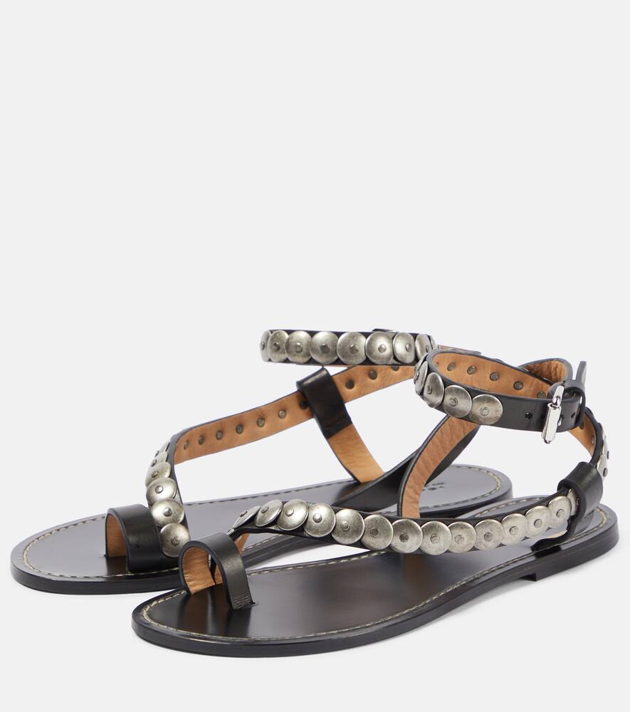 Isabel Marant Melte Studded Leather Sandals In Black