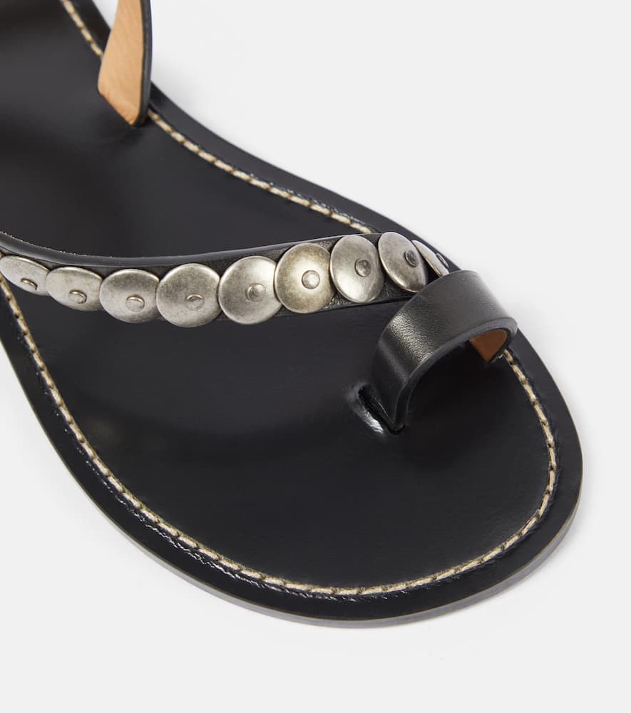 Shop Isabel Marant Melte Studded Leather Sandals In Black