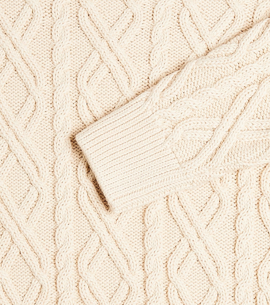 The New Society Russel Cable-knit Cotton Sweater In White