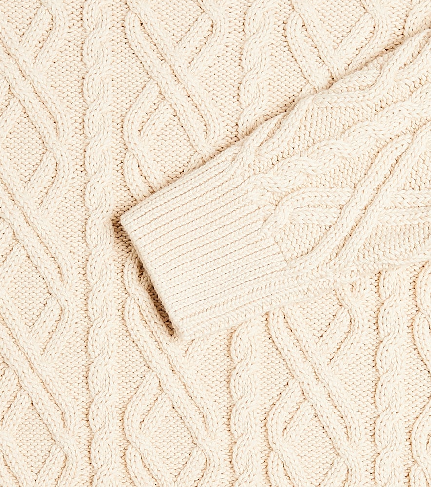 Shop The New Society Russel Cable-knit Cotton Sweater In White