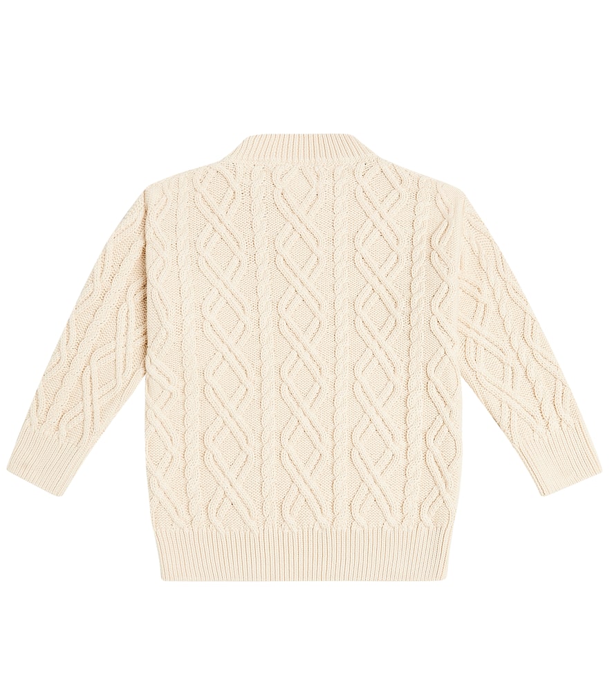 The New Society Russel Cable-knit Cotton Sweater In White