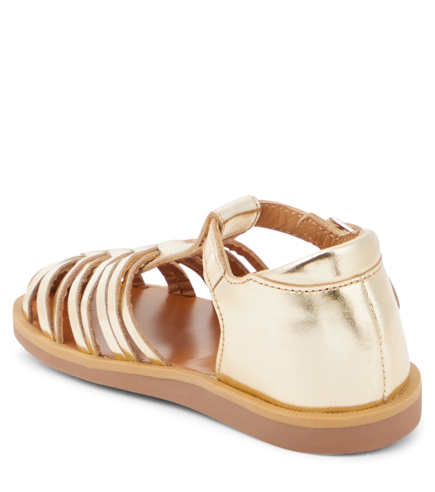  Pom D'api Pom D'api Poppy Royal Metallic Leather Sandals 