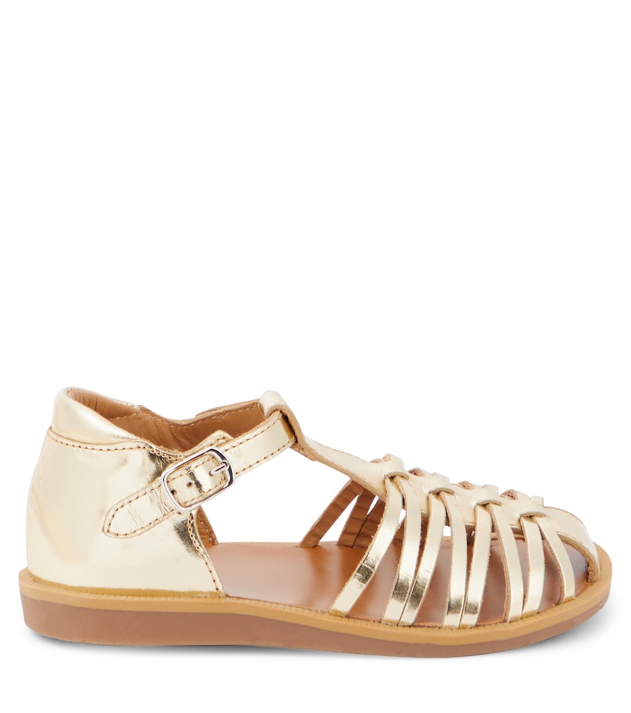 Pom D'api Pom D'api Poppy Royal Metallic Leather Sandals 