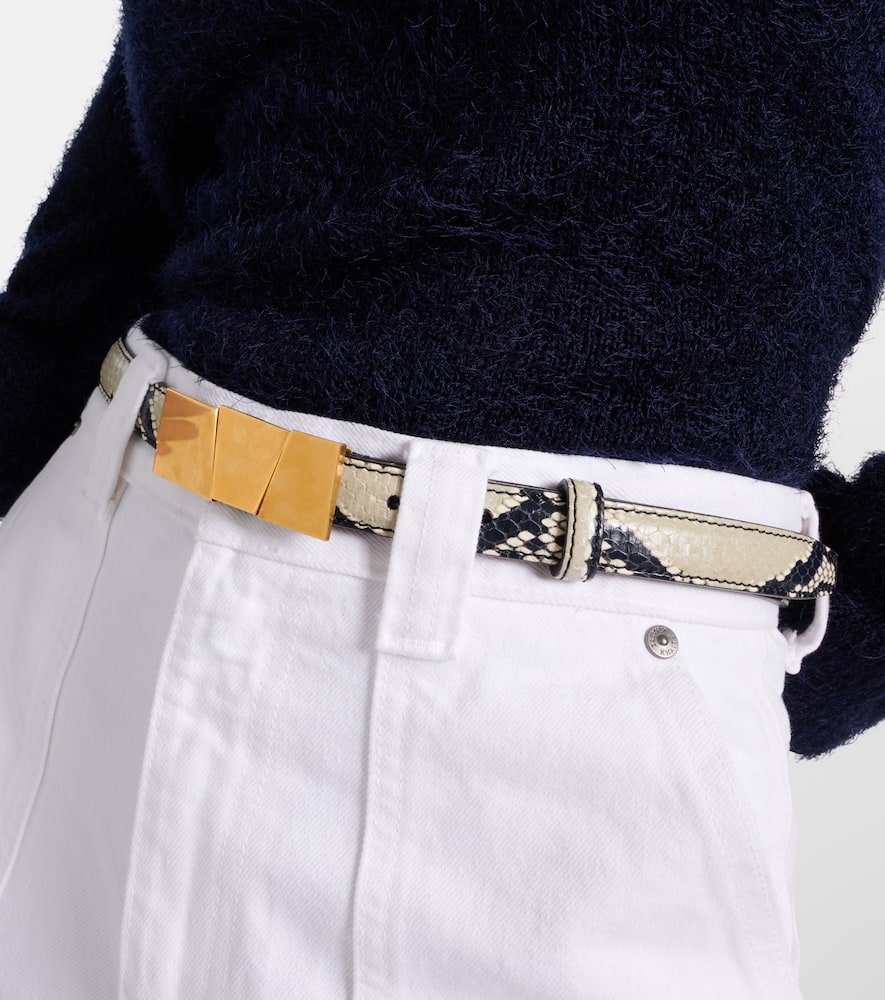 Khaite Axel Small Snake-effect Leather Belt In Multicoloured