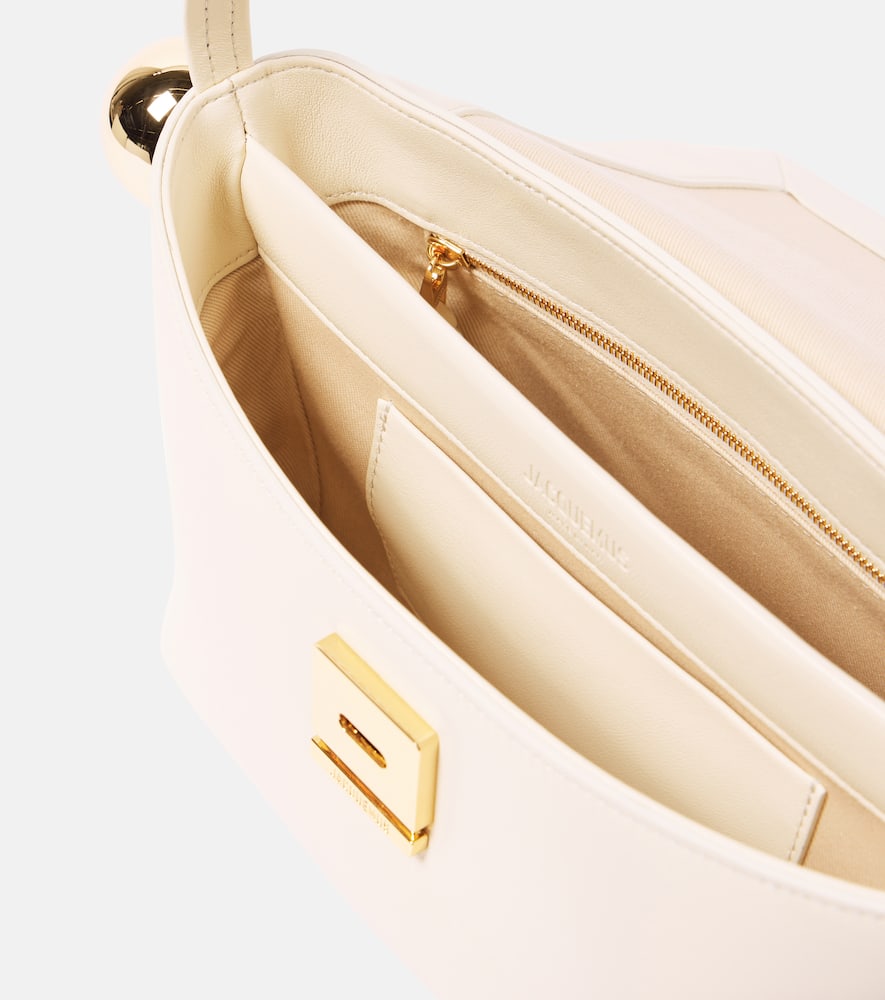Jacquemus Le Rond Carré Leather Shoulder Bag In Nude