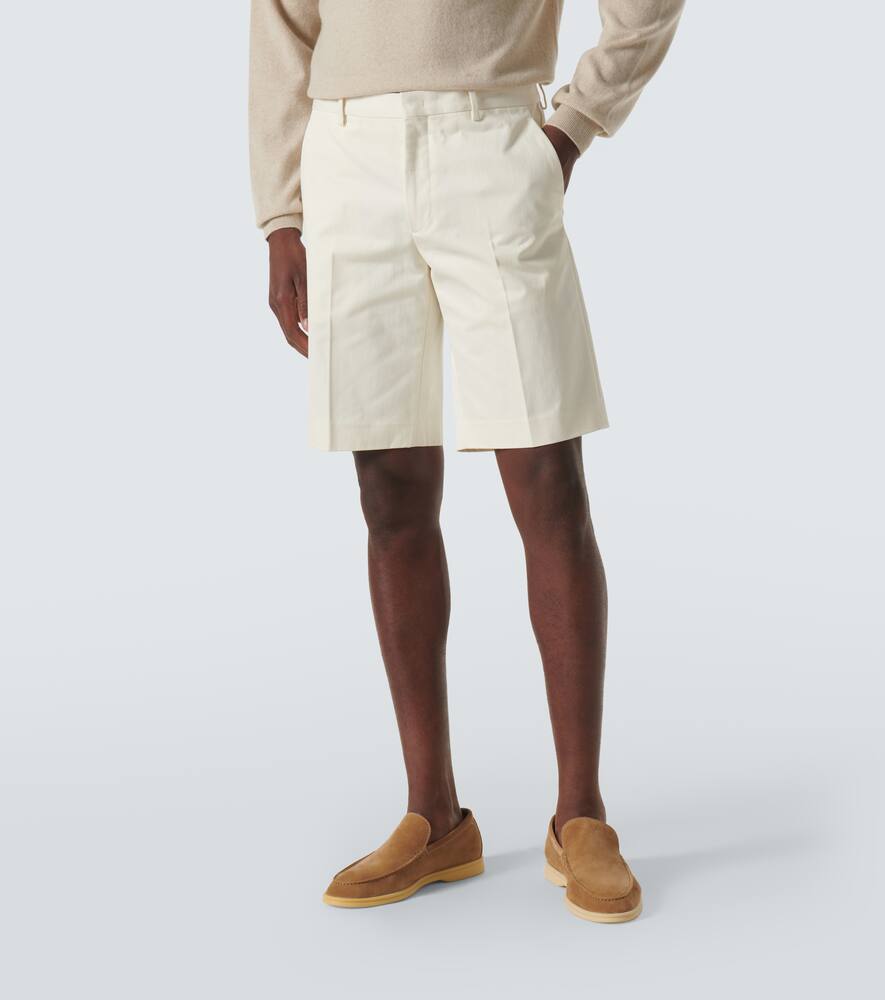 Loro Piana Fillmore Cotton Bermuda Shorts In White