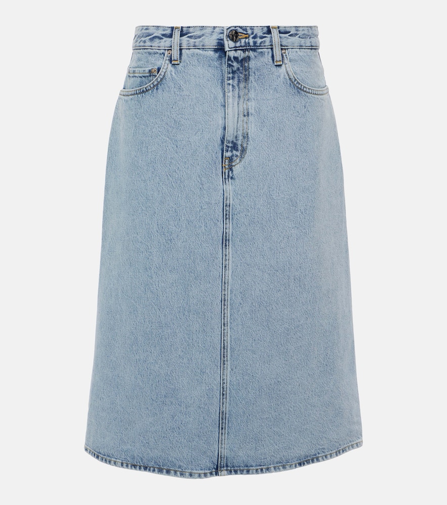 Denim midi skirt