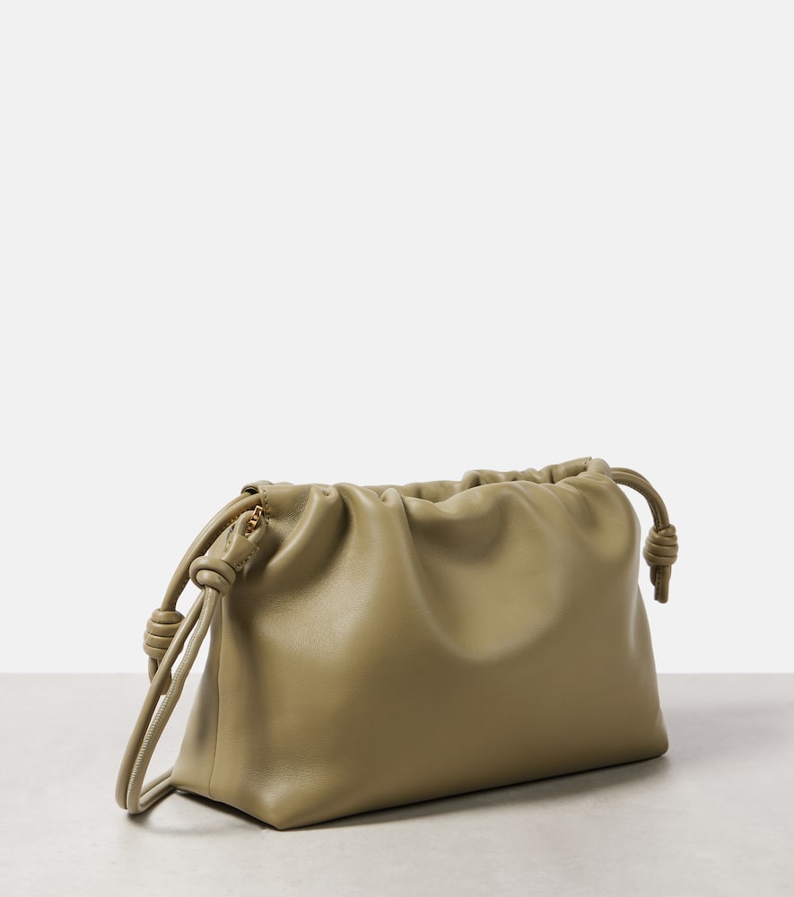 Shop Loewe Flamenco Medium Leather Clutch In Green