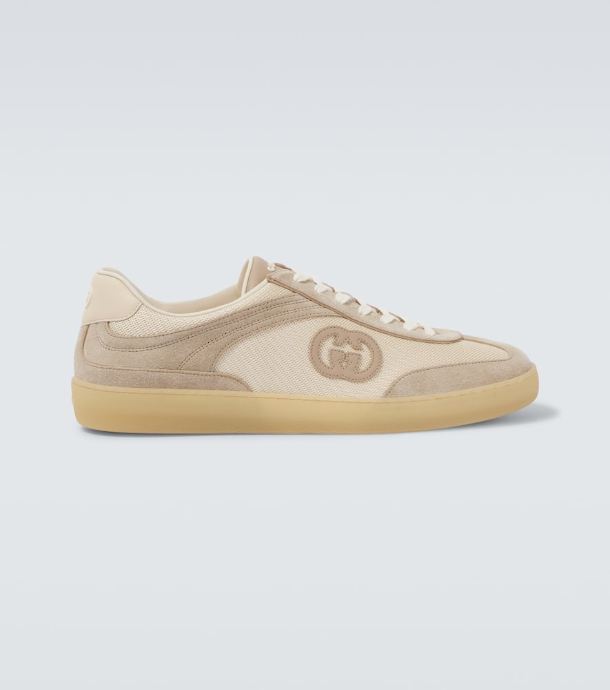 Interlocking G suede-trimmed sneakers
