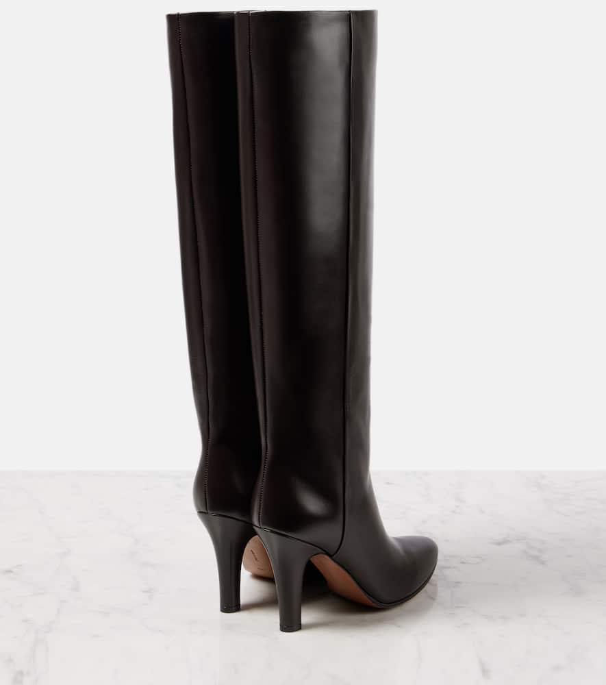 The Row Sling Leather Knee-high Boots In Brown