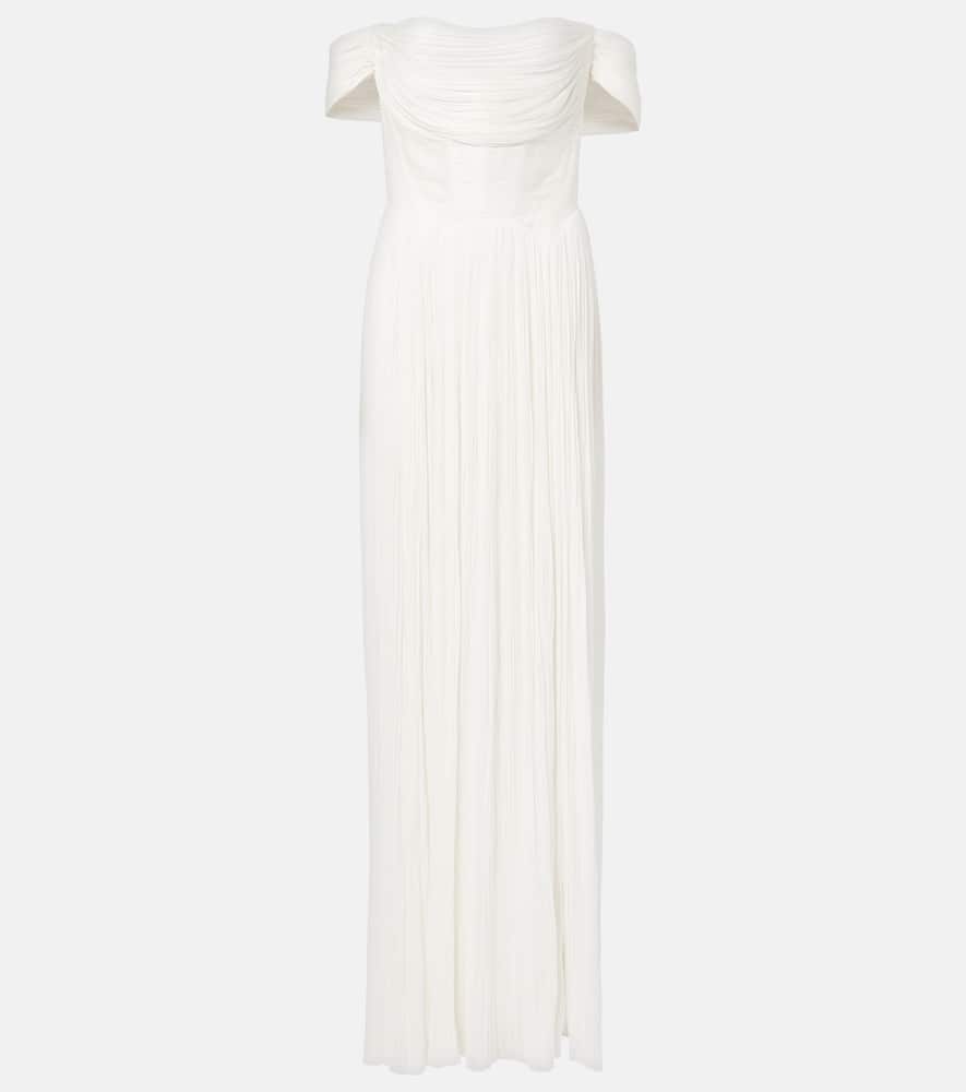 Maria Lucia Hohan Sharon Off-shoulder Silk Gown In White