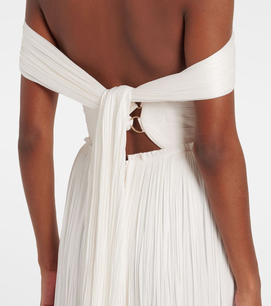 Maria Lucia Hohan Sharon Off-shoulder Silk Gown In White