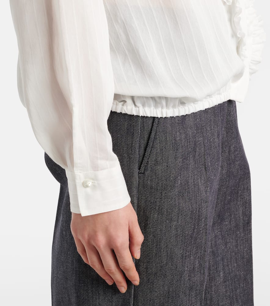 Shop Dorothee Schumacher Cool Stripe Blouse In White